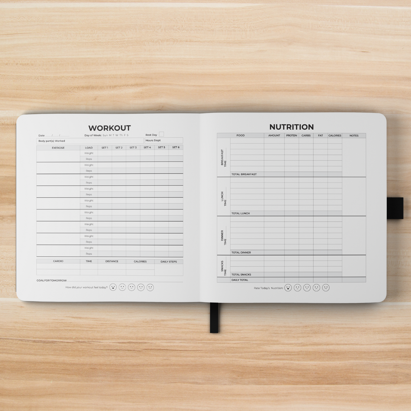 Workout + Nutrition Log